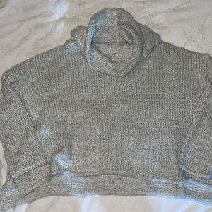 Cow neck long sleeve sweater